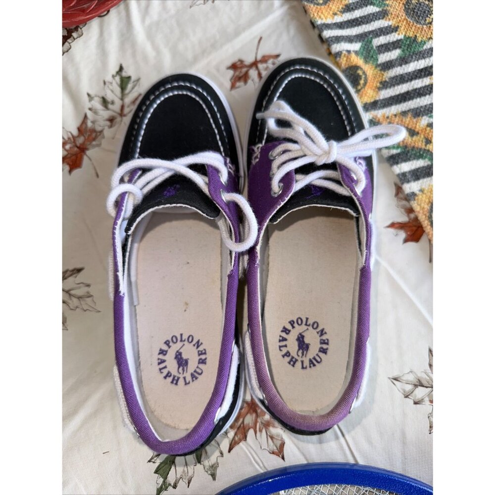 Ralph Lauren Polo Lilia Women Shoe Flats Canvas Size 6B Blue Purple Cruise Wear - Picture 9 of 10